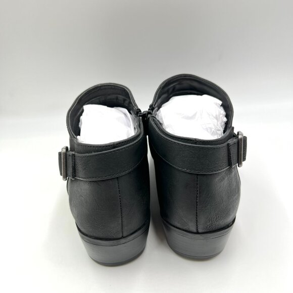 Lifestride Womens Size 11 Alexi Black Faux Vegan Leather Ankle Boots Booties - Picture 7 of 13